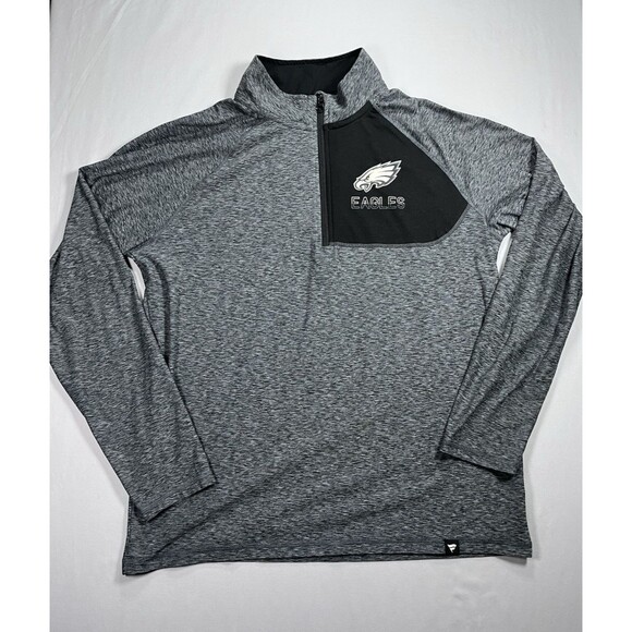 Fanatics Pro Line Philadelphia Eagles 1/4 Zip Pullover Jacket Shirt Gray Mens L - Picture 2 of 13